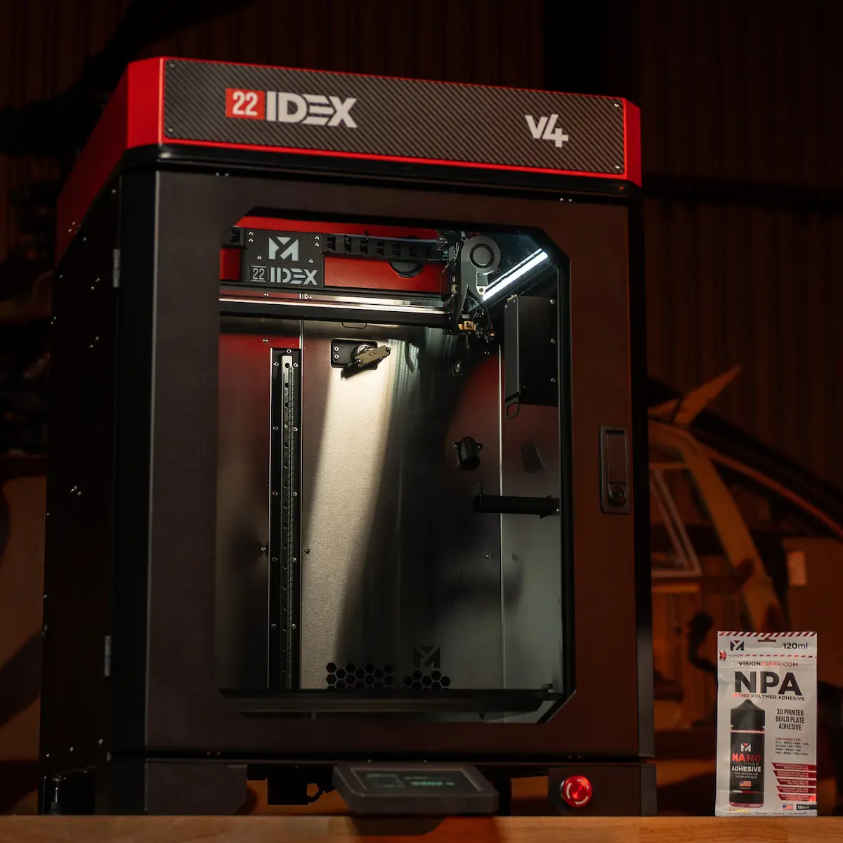 Stampante 3D industriale VisionMiner 22IDEX V4 con Nano Polymer Adhesive nel reparto produttivo EptaPrint a Brescia
