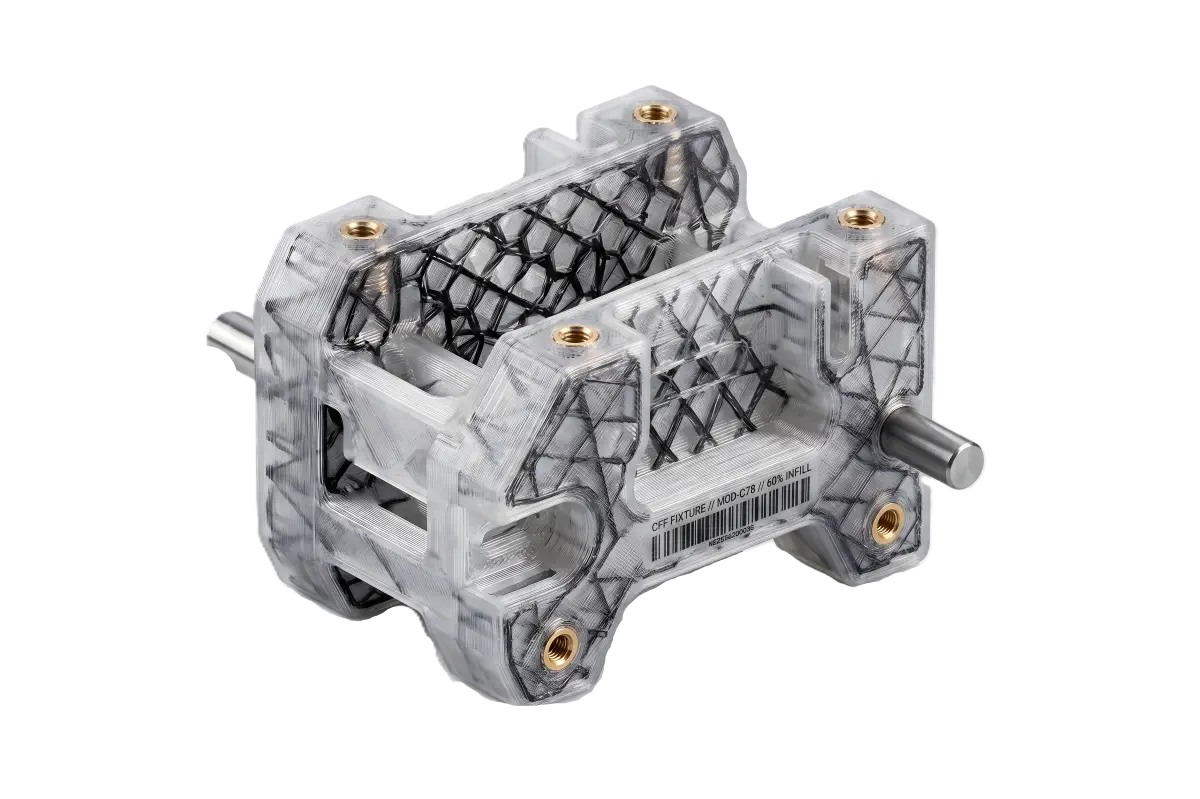 Componente realizzato con tecnologia di stampa 3D CFC — Fibra continua da EptaPrint a Brescia
